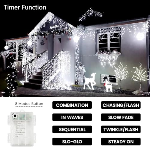 4 Pack 200 LED Battery Operated String Lights, Twinkle Lights Cool White - color: Cool White, size: 4PK(50LED)