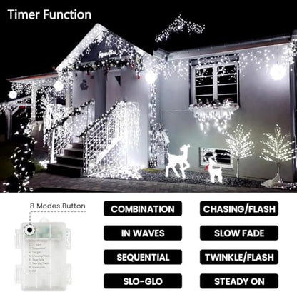 4 Pack 200 LED Battery Operated String Lights, Twinkle Lights Cool White - color: Cool White, size: 4PK(50LED)