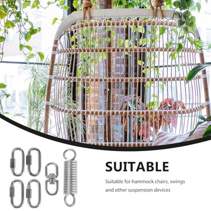 Abaodam 1set Heavy Duty Hammock Chair Hanging Kit Spring Set Suspension Tool for Porch Swing Chair and Versatile Outdoor Use