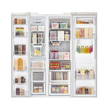 Silicook Flat Plastic Box for Kitchen for Kitchen&Refrigerator Organization, Transparent Food Storage Container for Kitchen, Fridge, Freezer (5 x 600ml) - size: 850ml