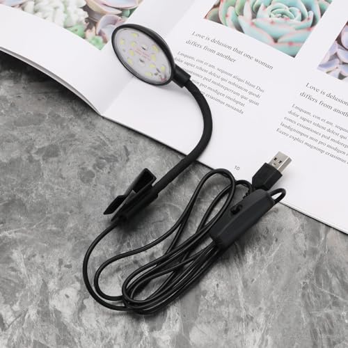 5W Mini Aquarium USB Led Light with Power Switch for Small Fish Shrimp Tank Freshwater Planted Live Plant Grow Fish Tank Clip Light Black