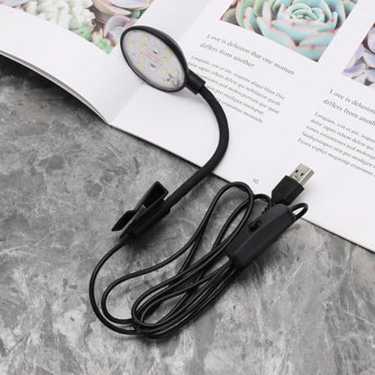 5W Mini Aquarium USB Led Light with Power Switch for Small Fish Shrimp Tank Freshwater Planted Live Plant Grow Fish Tank Clip Light Black
