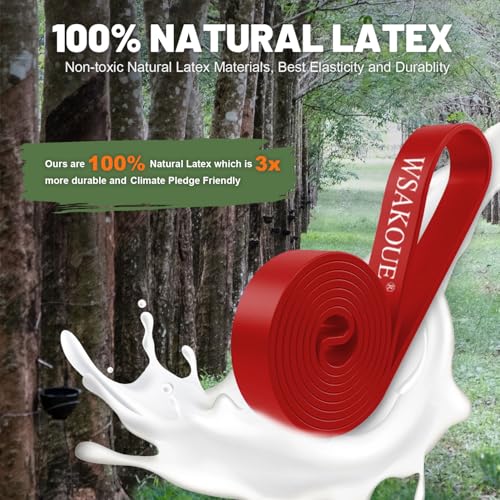 Pull Up Bands, Resistance Bands, Pull Up Assistance Band Exercise Bands for Men & Women Working Out, Body Stretching, Physical Therapy, Muscle Training - color: Dark Red