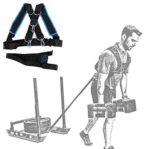 Sled Harness Tire Pulling Harness, Sled Shoulder Harness Adjustable Fitness Workout Speed Training Trainer Belt with Pull Strap for Pulling Speed Training,