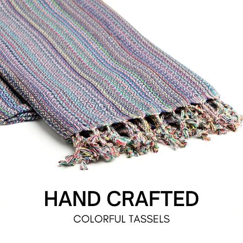 BAY LAUREL Turkish Beach Towel with Travel Bag 39 x 71 Quick Dry Sand Free Lightweight Large Oversized Towels Light - color: Purple Mix