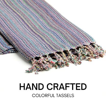 BAY LAUREL Turkish Beach Towel with Travel Bag 39 x 71 Quick Dry Sand Free Lightweight Large Oversized Towels Light - color: Purple Mix