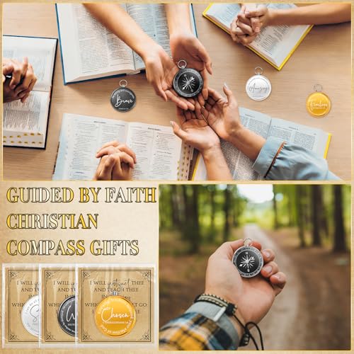 Kingdder 36 Sets Christian Compass Bulk Religious Gifts - color: Gold Black Sliver