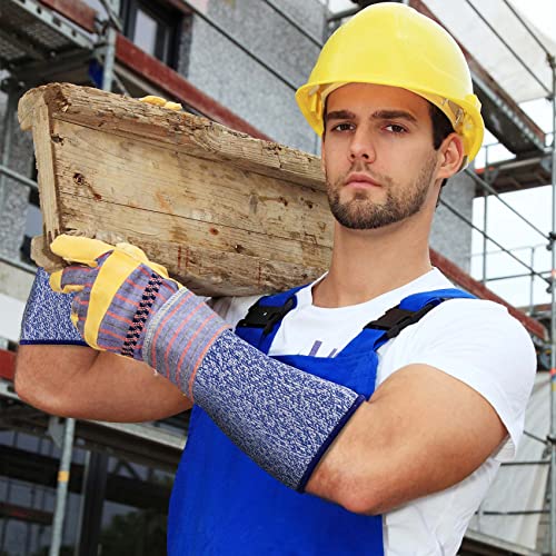 ANCIRS Cut Resistant Sleeves for Arm Protection, Gardening Sleeves, Dog Bite Safety Arm Sleeves - color: 2 Pairs, Blue & Black