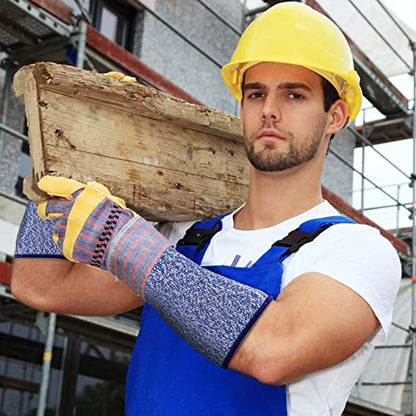 ANCIRS Cut Resistant Sleeves for Arm Protection, Gardening Sleeves, Dog Bite Safety Arm Sleeves - color: 2 Pairs, Blue & Black