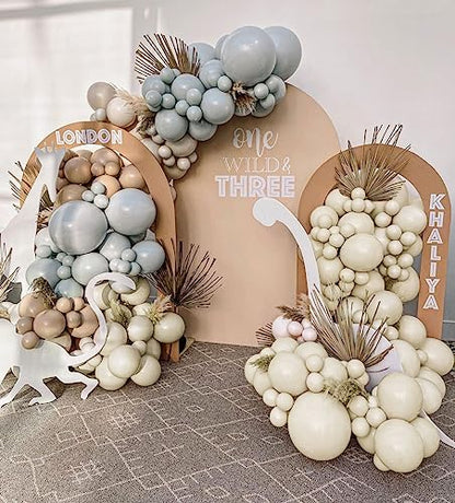 Double Stuffed White Sand Balloons Different Sizes 18In 12In 5In Light Grey Pastel Balloon Garland Kit Off White Balloon Arch For Birthday Baby Shower Bridal Wedding Neutral Boho Theme Party - color: Double Stuffed White Sand