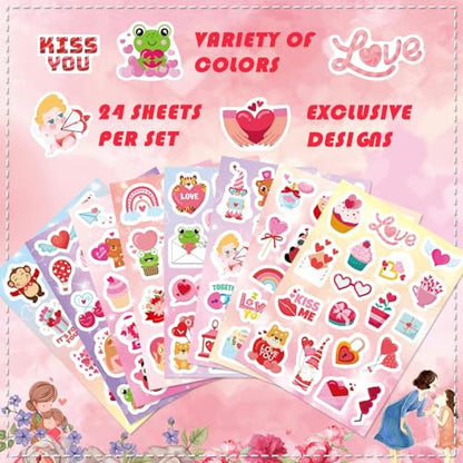 Valentine Stickers 405 PCS Love Heart Stickers, Valentines Day Stickers - style: Valentine