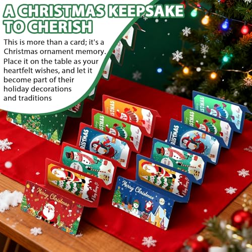 3 Pack Christmas Cash Gift Envelopes, Christmas Money Envelopes, DIY Cash Gift Card Holders Xmas with 10 Slots for Men Women Kids Birthday Xmas Party Supplies