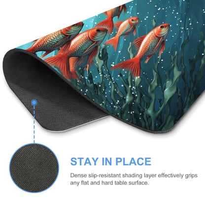 Square Mousepad Fish Aquarium Mouse Pad for Computer Mouse Mat Anti-Slip Rubber Mouse Pad for Office Laptop Waterproof Mouse Pads 11.8 * 9.8 * 0.1 Inch