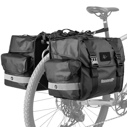 Rhinowalk Bike Pannier Bag for Bicycle Rear Rack Bag 22/40/50L Cycling Saddle Bag Luggage Storage Bag for Long Distance with Rain Cover - color: 50L