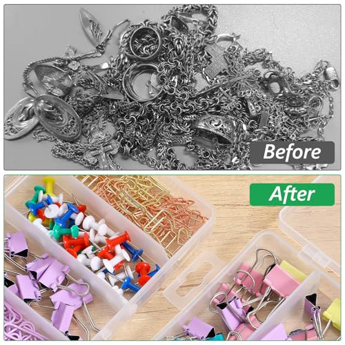 10 Pack 5 Grid Tackle Box Organizer, 6.8" x 3.7" x 1.1" Plastic Organizer Box with Dividers, Plastic Compartment Storage Boxes for Jewelry, DIY Crafts, Bait, Small Part, Beads