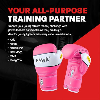 Kids Boxing Gloves for Kids Children Youth Punching Bag Kickboxing Muay Thai Mitts MMA Training Sparring Gloves - color: Pink, size: 6 oz