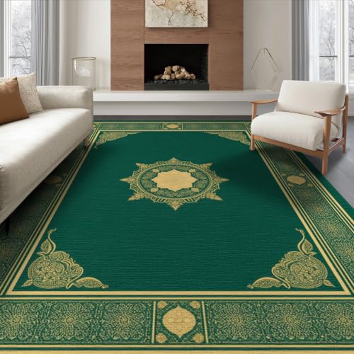 6'x9' Green Deep Islamic Prayer Design Washable Area Rug - color: Green/Pattern 16, size: 6' x 9' (Rectangular)
