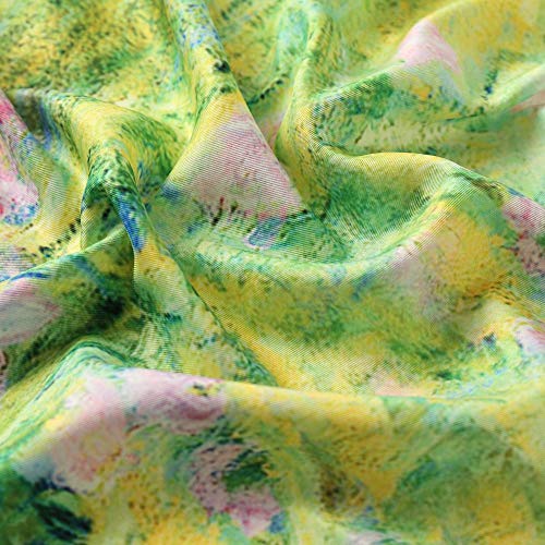 100% Mulberry Silk Scarf-Printed or Solid Color 35” Square Large Silk Hair Head Wrap Scarf With Gift Box Package - color: H Pattern: Frondent Fleur-de-lis