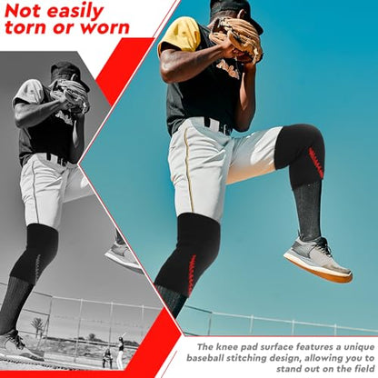 4 Pcs Baseball Sliding Knee Pad for Man Softball Baseball Sliding Mat Built in Thick Foam for Leg Sports for Wrestling Volleyball