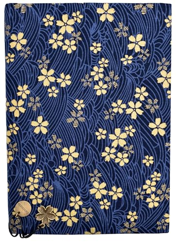 BLBMH B6 Notebook Cover 5x7.2 | Handmade Fixed Non-Stretch Fabric Sleeve with Bookmark | for Small Journal Planner Travelers Notebook | Gift for Women - Sakura Blue - color: Sakura Blue, size: 7.2in