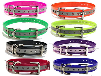 Waterproof TPU Replacement Strap for Dog Training Collar, 27.5 in - color: Black Reflect