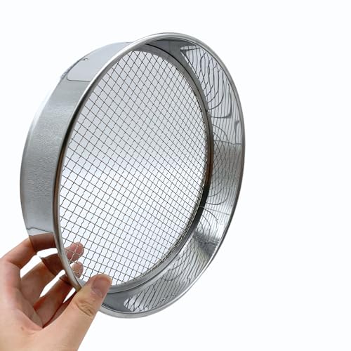 Soil Sifter Set with 3 Sieve Meshes for Rock and Sand - Stainless Steel