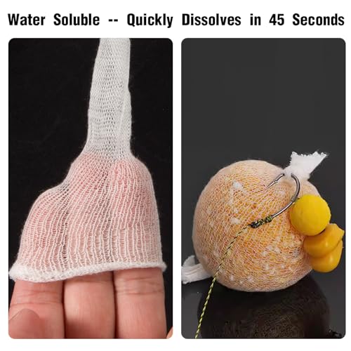 DONQL 5M PVA Mesh Carp Fishing 45" PVA Bags PVA Mesh Bags for Carp Fishing | Fast Water Soluble Mesh Bags, Scissors, Plunger, PVA Bags Carp Fishing Refill Stocking for Boilie Rig Pellets Bags Holder - size: 37mm