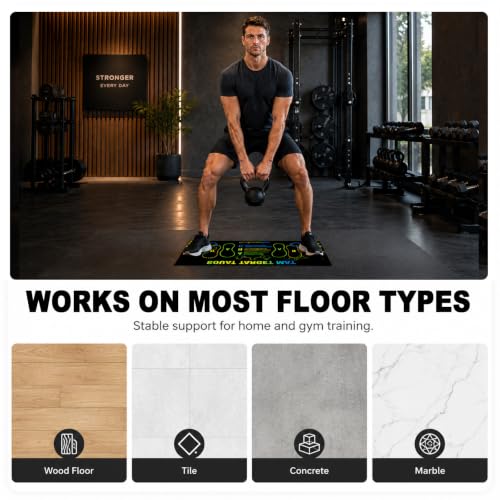 Squat Mat with Foot Position,Non-Slip Workout Mat for Squat & Leg Exercises - color: Green Black