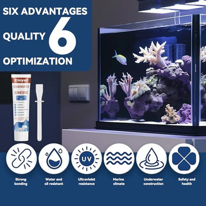 120ml Aquarium Silicone Sealant Clear, Underwater Sealant | Strong Adhesion Fish Tank Sealant for Fish Tank,Swimming Pools,Spa Pools,Underwater Equipment