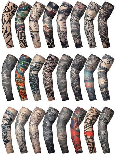 Boao 24 Pcs Cooling Arm Sleeves for Men Sun Protection - size: Small, style: Vivid Style