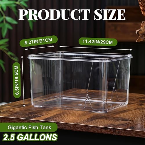 2.5 Gallon Plastic Fish Tank Large Bowl Shatterproof with Crystal Clear Clarity for Terrarium, Flower Vase Centerpiece Gift for Fish Lovers (Square) - size: 2.5 Gallon, style: Square