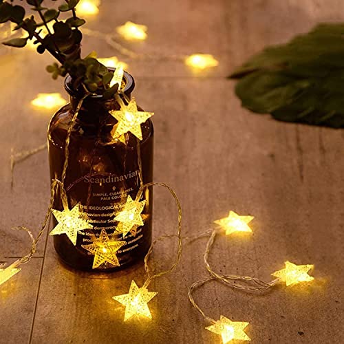 ANJAYLIA 20 LED Star Lights, 10FT Battery Operated Fairy Light, Warm White - size: 10 Feet 1 Pack