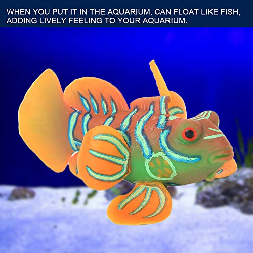 eecoo Realistic Fake Fish Aquarium Fish Tank Artificial Simulation Luminous Ocean Tropical Angel Fish Aquarium Ornament Landscape Decoration (Orange)