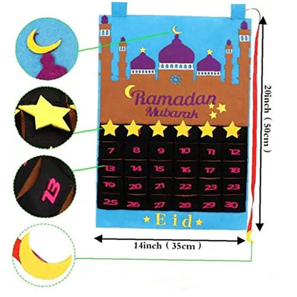 Eid Mubarak Countdown Calendar Ramadan Decorations Ramadan Advent Calendar with 30 Countdown Star