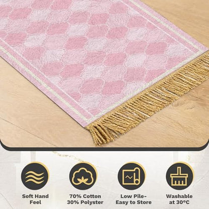 Muslim Prayer Mat Set, 4 PCS Soft Portable Islamic Prayer Rug - color: Pink