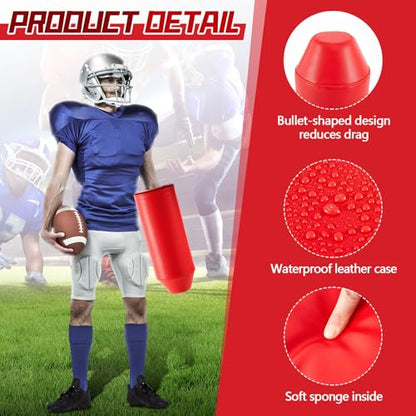 Tellegloww 2 Packs Football Arm Shield Blocking Pad Bullet Shaped Football Forearm Blocking and Sparring Training Pads for Sports Trainer and Coach - color: Red