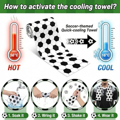 12 Counts Cooling Towels 40"X12",Sweat Towel Soccer Party Favors for Neck and Face,Soccer Sweat Towel Rags Microfiber Towels Sport Rags for Team Gym Running Coach Gift