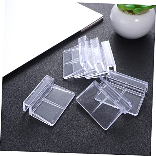 DOITOOL 10pcs Acrylic Aquarium Support Brackets for Glass Fish Tank Covers Practical Fish Tank Cover Holders Clear Rimless Aquarium Clips for Secure Lid Support