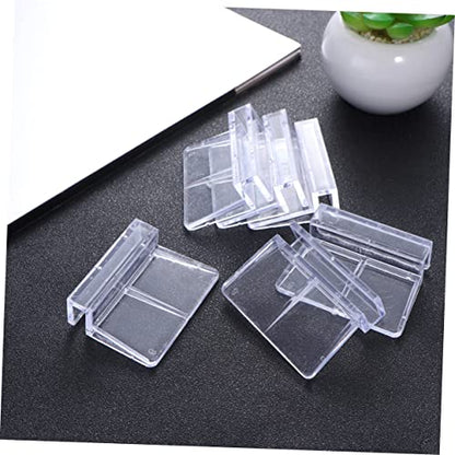 DOITOOL 10pcs Acrylic Aquarium Support Brackets for Glass Fish Tank Covers Practical Fish Tank Cover Holders Clear Rimless Aquarium Clips for Secure Lid Support