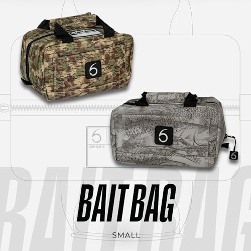 6th Sense Fishing Small Bait Bag - Durable Soft-Sided Storage for Bass, Salt Water, and Crappie Fishing (White) - color: White