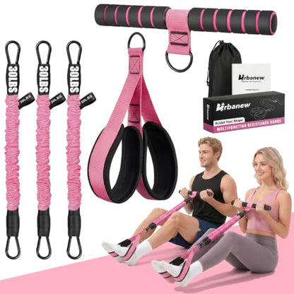 Pedal Resistance Band with Handle, 90LBS Adjustable Exercise Band | Full-Body Resistance Exercise,Adjustable 30/60/90LB,Portable Equipment,Multiple Colors