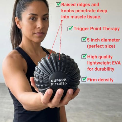 Massage Ball - Myofascial Release Ball for Recovery in Muscles, Shoulder, and Back. Trigger Point Massage and Pressure Point Therapy. (5-inch) - color: Blue