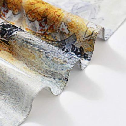 100% Mulberry Silk Scarf-Printed or Solid Color 35” Square Large Silk Hair Head Wrap Scarf With Gift Box Package - color: M1 Pattern: Autumn Street
