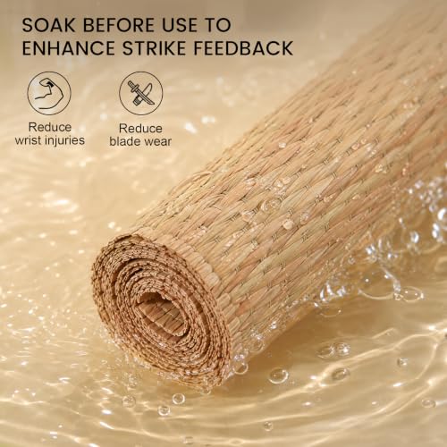 Tatami Mat for Sword Cutting, 10-Pack Authentic Igusa Tatami, 34x71 Inch Unrolled & Hand-Roll Modifiable for Tameshigiri, Iaido, Kenjutsu Training