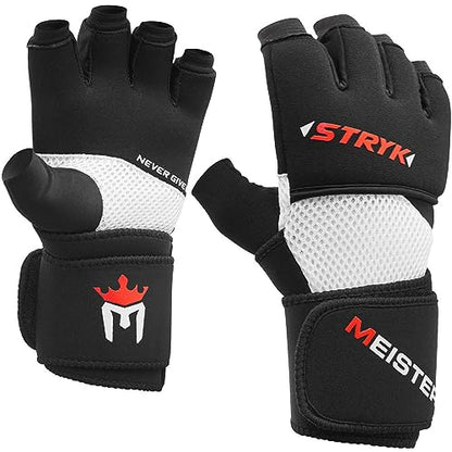 Meister Inner STRYK Gloves w/EliteGel for Boxing & MMA | Premium hand, knuckle and wrist protection, replaces hand wraps for boxing, MMA, Muay Thai and combat sports - size: Small