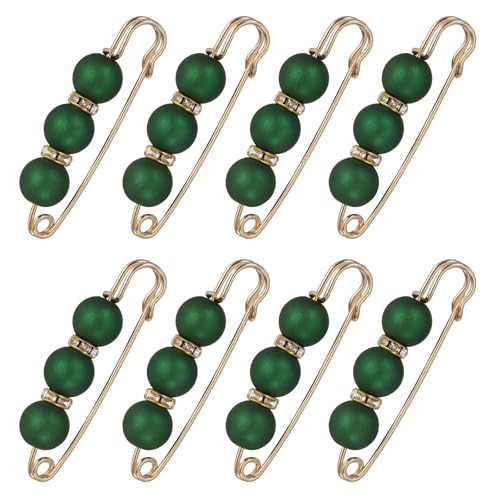 MECCANIXITY Pearl Brooch Pins, Decorative Safety Pin Brooch - color: Green