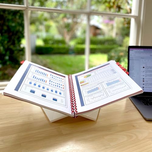 Large White Acrylic Book Stand, 12.5" x 9.5" x 5.5”, Acrylic Book Holder, Open Bookstand for Display and Reading Cookbooks, Art Books, Bibles, Magazines - Home and Office - color: White, size: Large