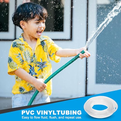 PATIKIL 1pcs Plastic Tubing, 16mm x 19mm x 10M Vinyl Tubing Clear Tube with Hose Clamps, Soft Hose Line Pipe for Multipurpose Industrial Vinyl Aquarium - size: 16mm x 19mm x 10M