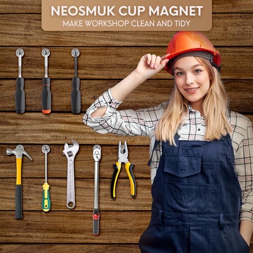 Neosmuk Magnets with Screws,22lbs+ Heavy Duty Rare Earth Neodymium Mounting Magnets with Holes, Countersunk Round Disc Industrial Magnets for Wall Mounting, 4 Pack - color: Silver, size: 22 lb