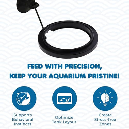 SunGrow Betta Feeding Ring, Prevent Water Turbulence from Washing Food into Filter, Practical Round Floating Food, Suitable for Guppy, Goldfish and Other Small Fish (1 Pc)